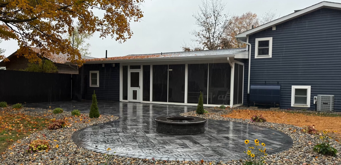 Stamped concrete patio with decorative pattern in Buena Park